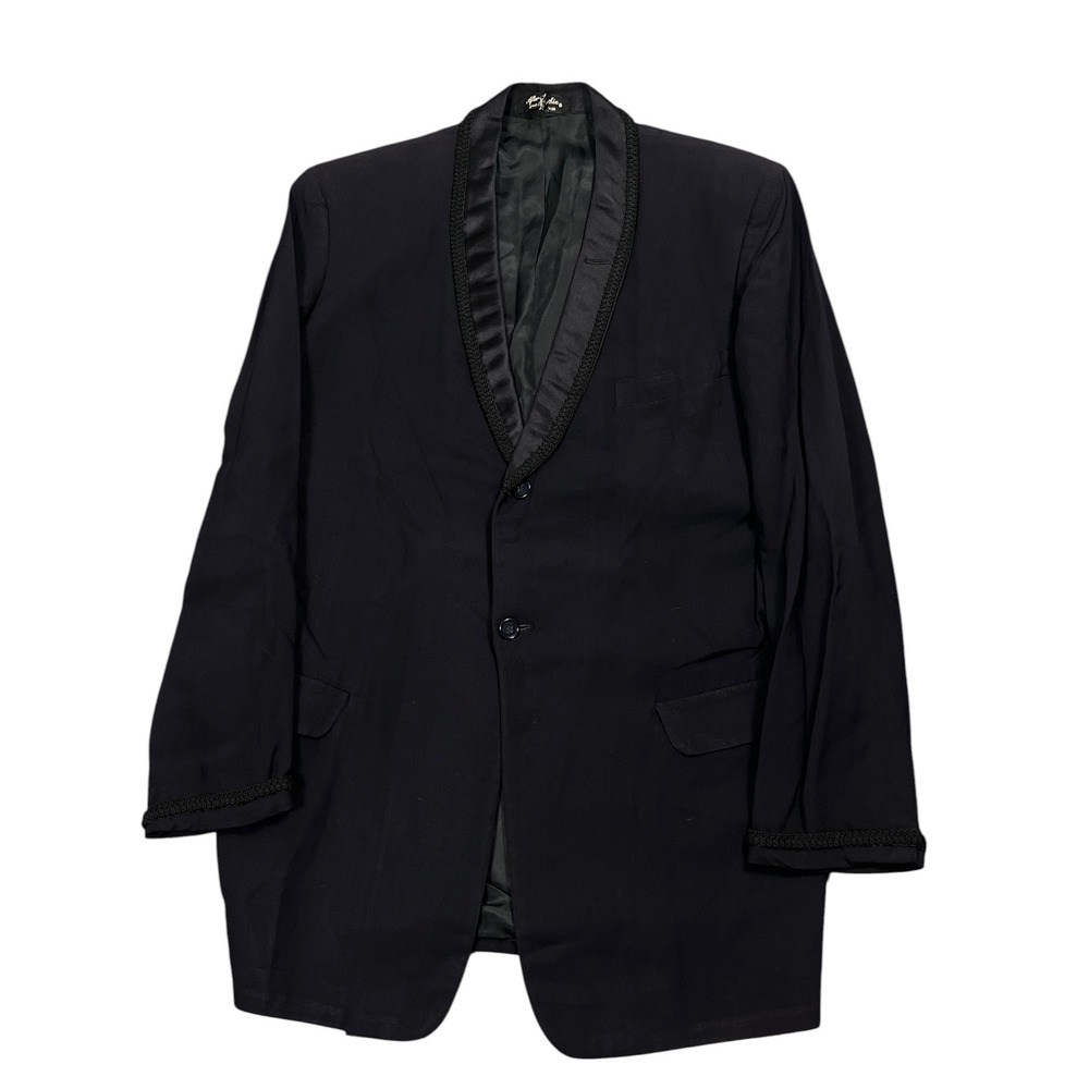 Rudolker 1950s After Six Tuxedo Jacket 40R Mens Black Braided Trim Formal Blazer